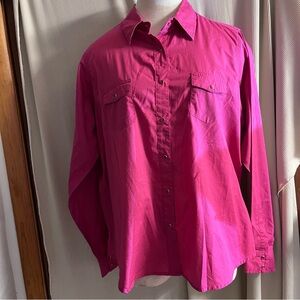 Wrangler Wrancher Women’s Button Down Western Shirt XXL Pearl Button Snaps EUC